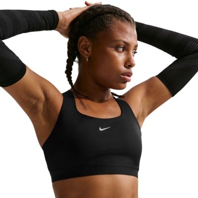Nike Swift Womens High-Support Lightly Lined Sports Bra - Black/Reflective Silver