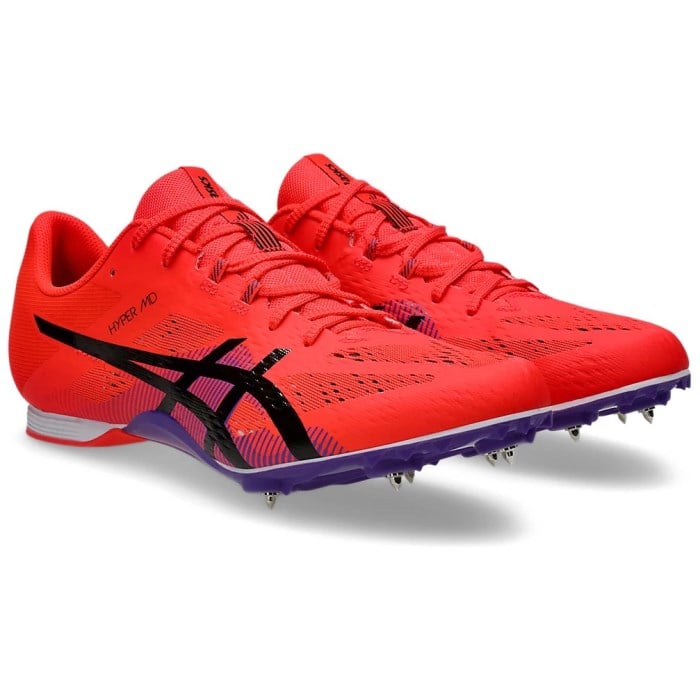 Asics Hyper MD 8 - Mens Middle Distance Track Spikes - Flash Red/Black