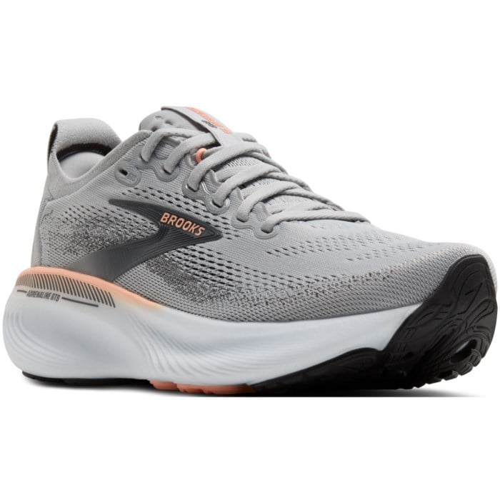 Brooks Adrenaline GTS 25 - Womens Running Shoes - Grey/Blackened Pearl/Coral