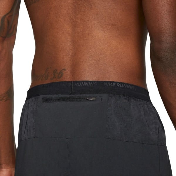 Nike Dri-Fit Stride 5 Inch Brief-Lined Mens Running Shorts - Triple Black/Reflective Silver
