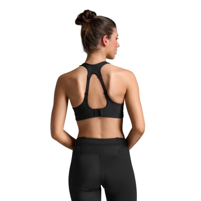 2XU Aero Mesh Medium Impact Bra - Black/Silver Reflective