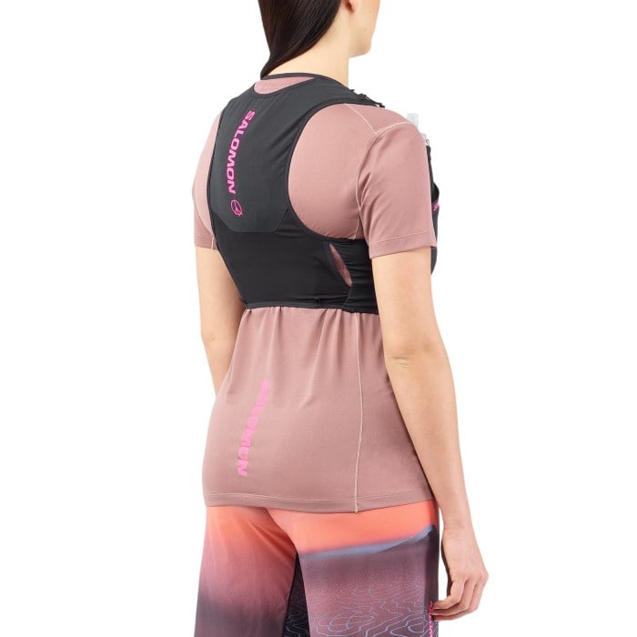 Salomon Sense Pro 6 Unisex Running Vest with Flasks - Black/Nasturti - image 3