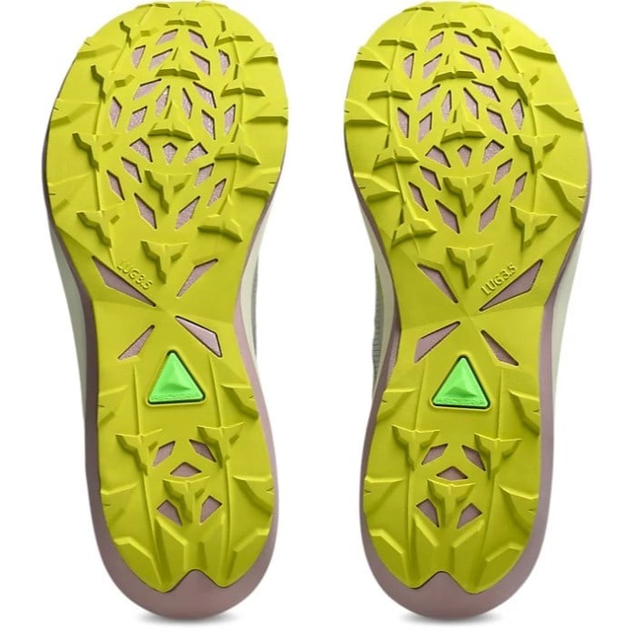 Asics Fuji Speed 4 - Mens Trail Running Shoes - Light Dust/Aurora Green