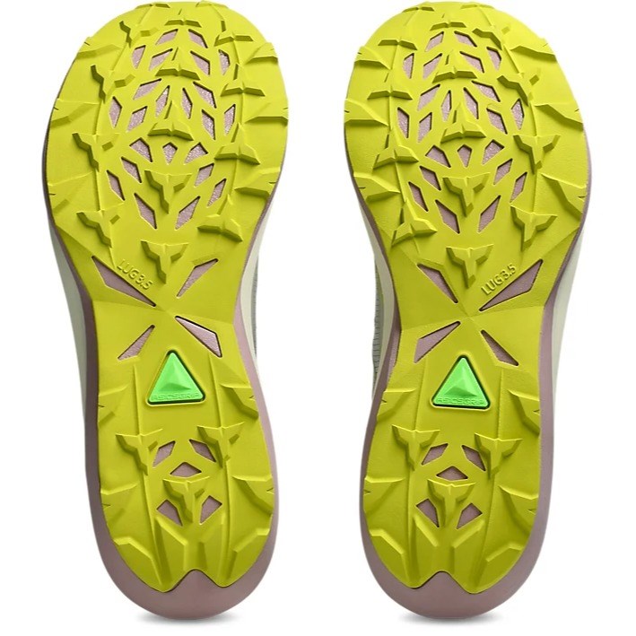 Asics Fuji Speed 4 - Mens Trail Running Shoes - Light Dust/Aurora Green