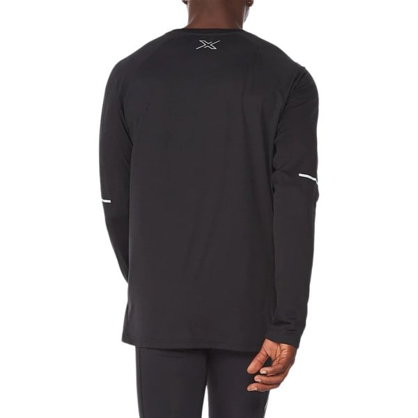 2XU Aero Mens Long Sleeve Training Top - Black/Silver Reflective