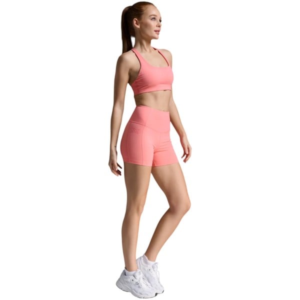 2XU Form Soft Touch Hi-Rise Womens 4 Inch Compression Shorts - Pink Glow/Pink Glow