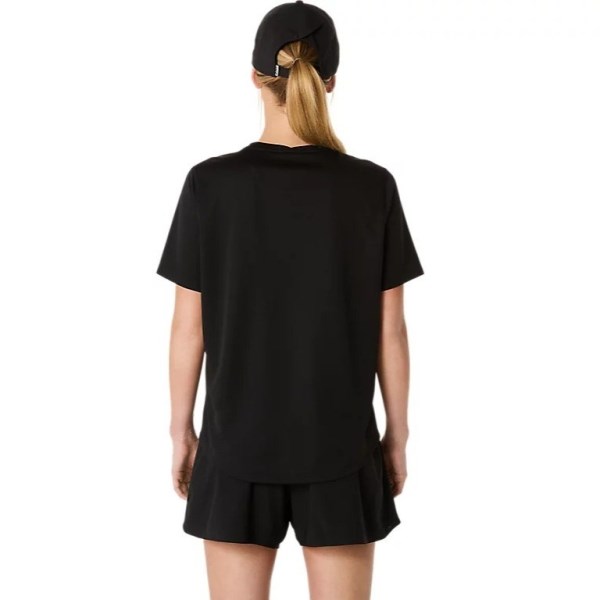 Asics Silver Short Sleeve Running T-Shirt - Womens Running Clothing - Performance Black