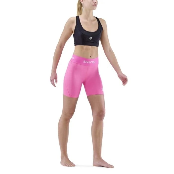 Skins Series-1 Womens Compression Half Tights - Bright Pink