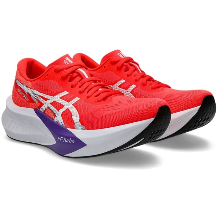 Asics Magic Speed 4 - Womens Road Racing Shoes - Flash Red/White