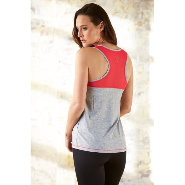 Bayse Running Mesh Splice Womens Tank Top - Grey/Red