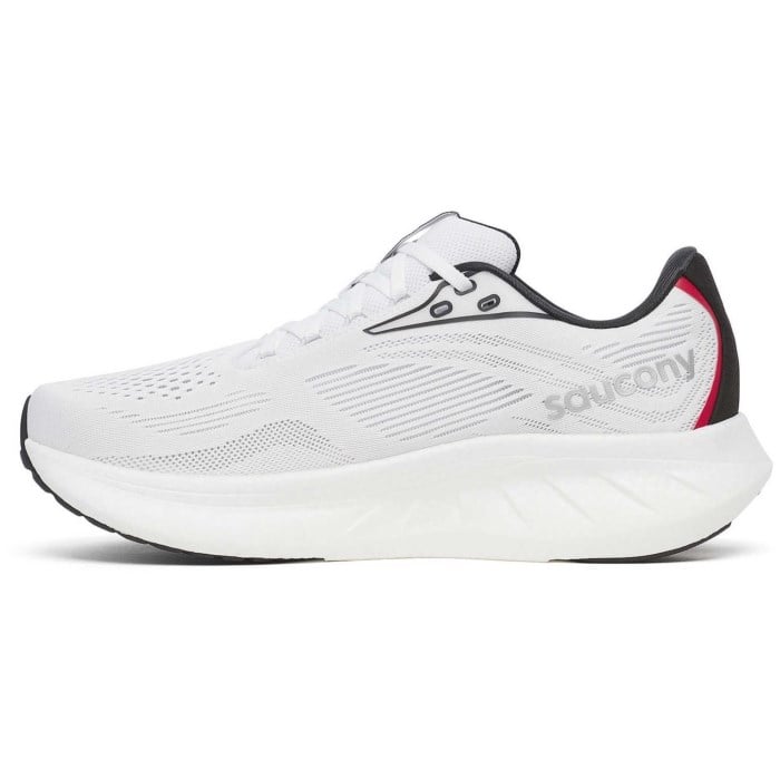 Saucony Ride 18 - Mens Running Shoes - White/Black