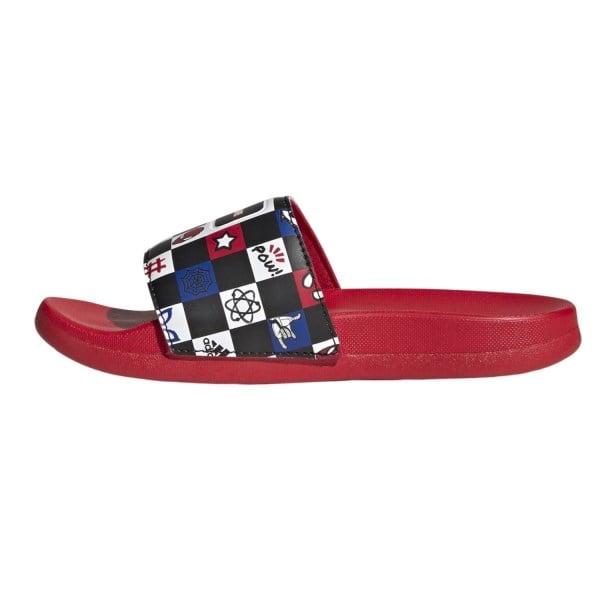 adidas Adilette Comfort Spiderman- Kids Slides - Core Black/Cloud White/Better Scarlet