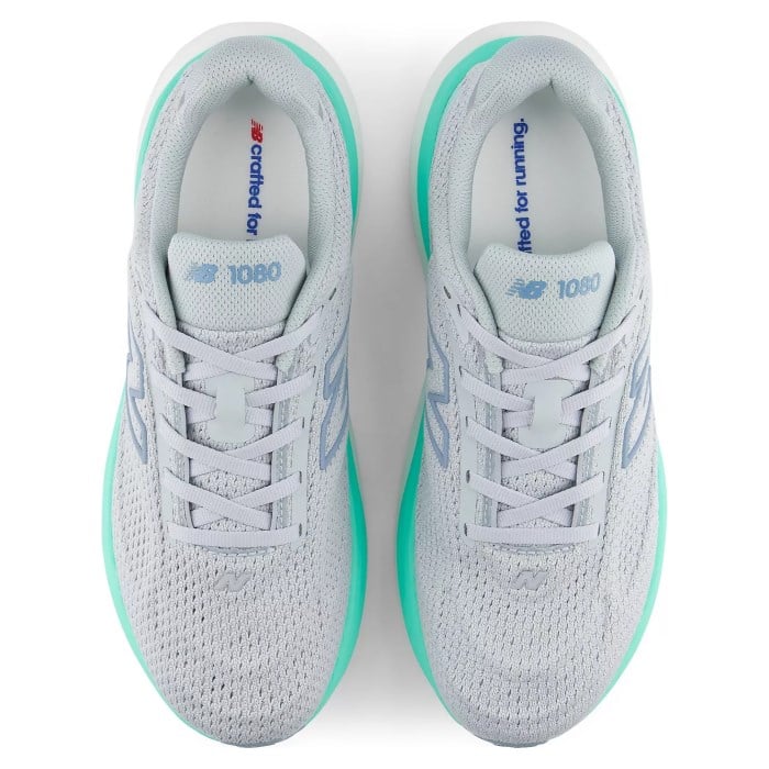 New Balance 1080v15 - Womens Running Shoes - Light Zinc Blue/Bright Mint - image 3