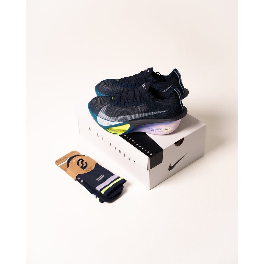 SHYU Crew Racing Socks - Midnight/Mauve/Neon