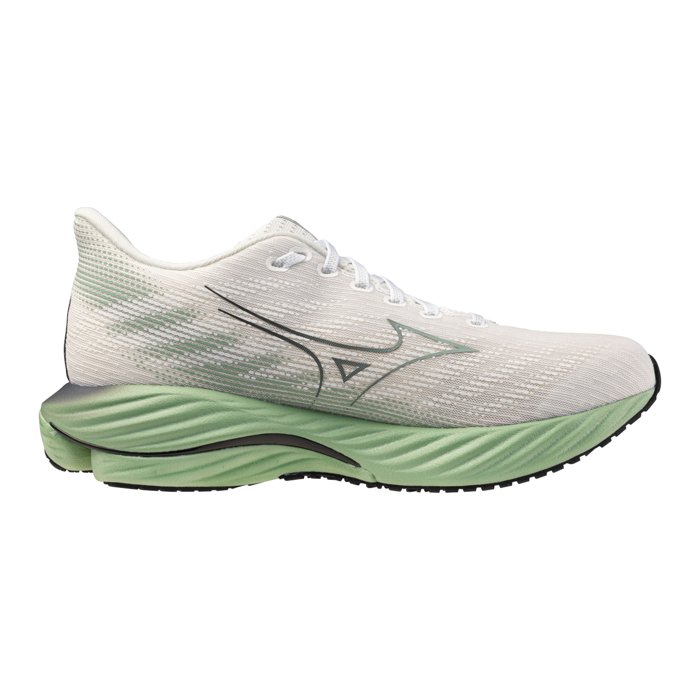 Mizuno Wave Rider 28 - Mens Running Shoes - Snow White/Frosty Green/Black