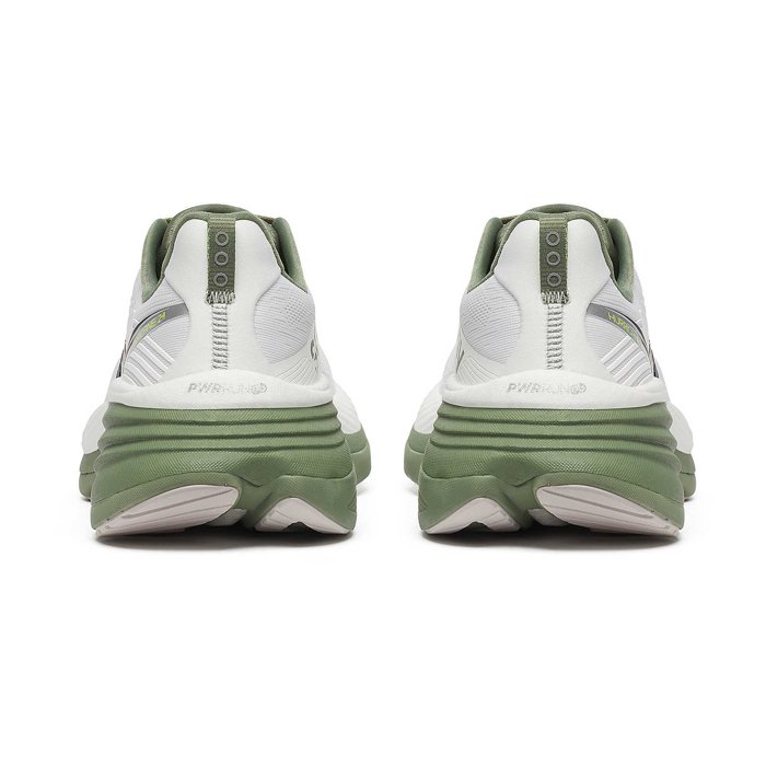 Saucony Hurricane 24 - Mens Running Shoes - White/Olivine