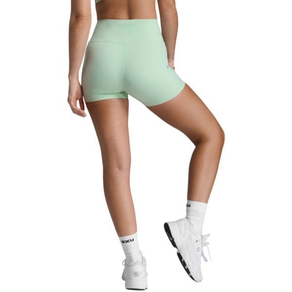 2XU Form Soft Touch Hi-Rise Womens 4 Inch Compression Shorts - Digital Mint/Digital Mint