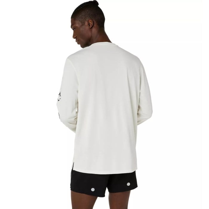 Asics FujiTrail Mens Logo Long Sleeve Top - Cream - image 2