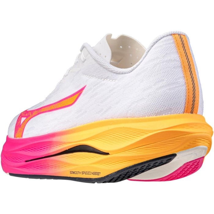 Mizuno Wave Rebellion Flash 3 Hanabi - Unisex Running Shoes - White/Pink Tetra/Tang Orange