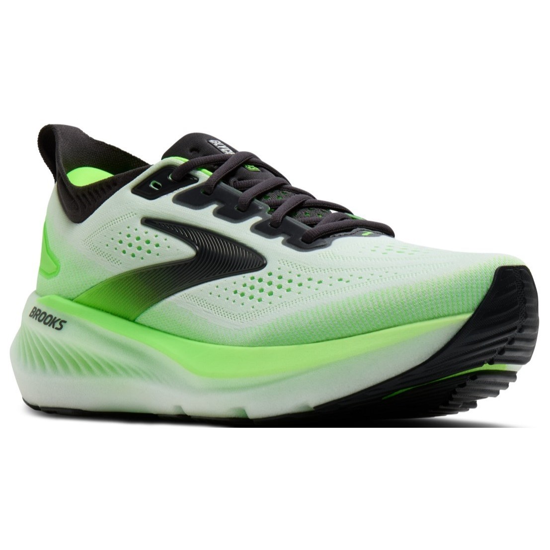 Brooks Glycerin 23 - Mens Running Shoes - White/Phantom/Green Gecko