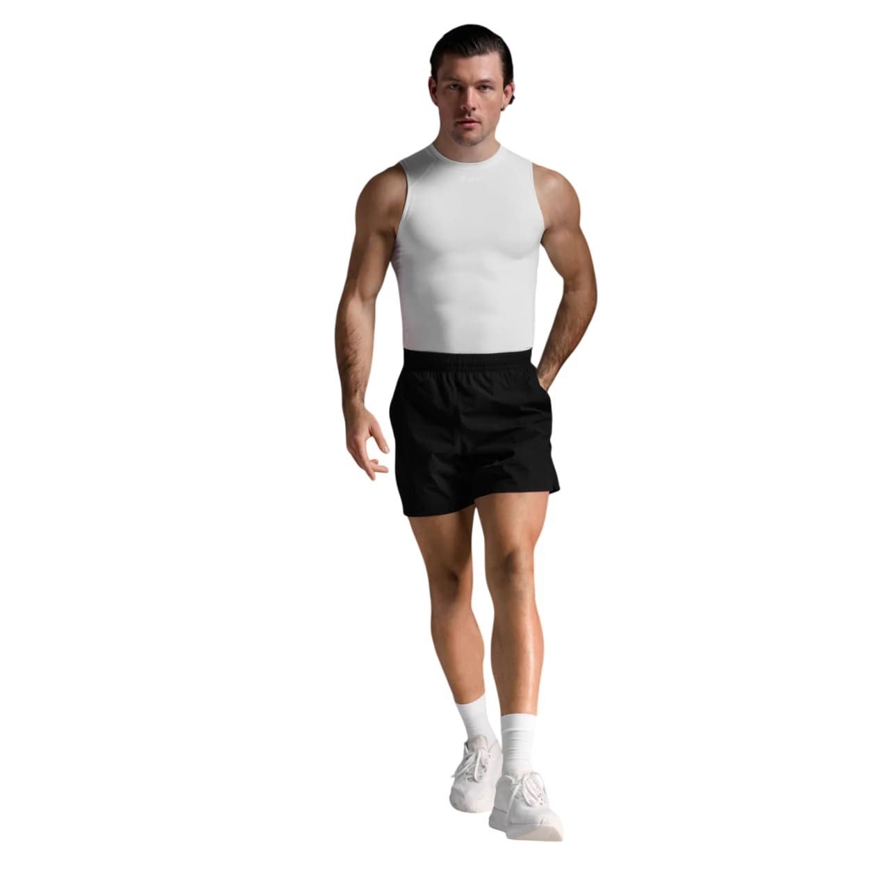 2XU Core Mens Compression Sleeveless Tank Top - White/No Logo