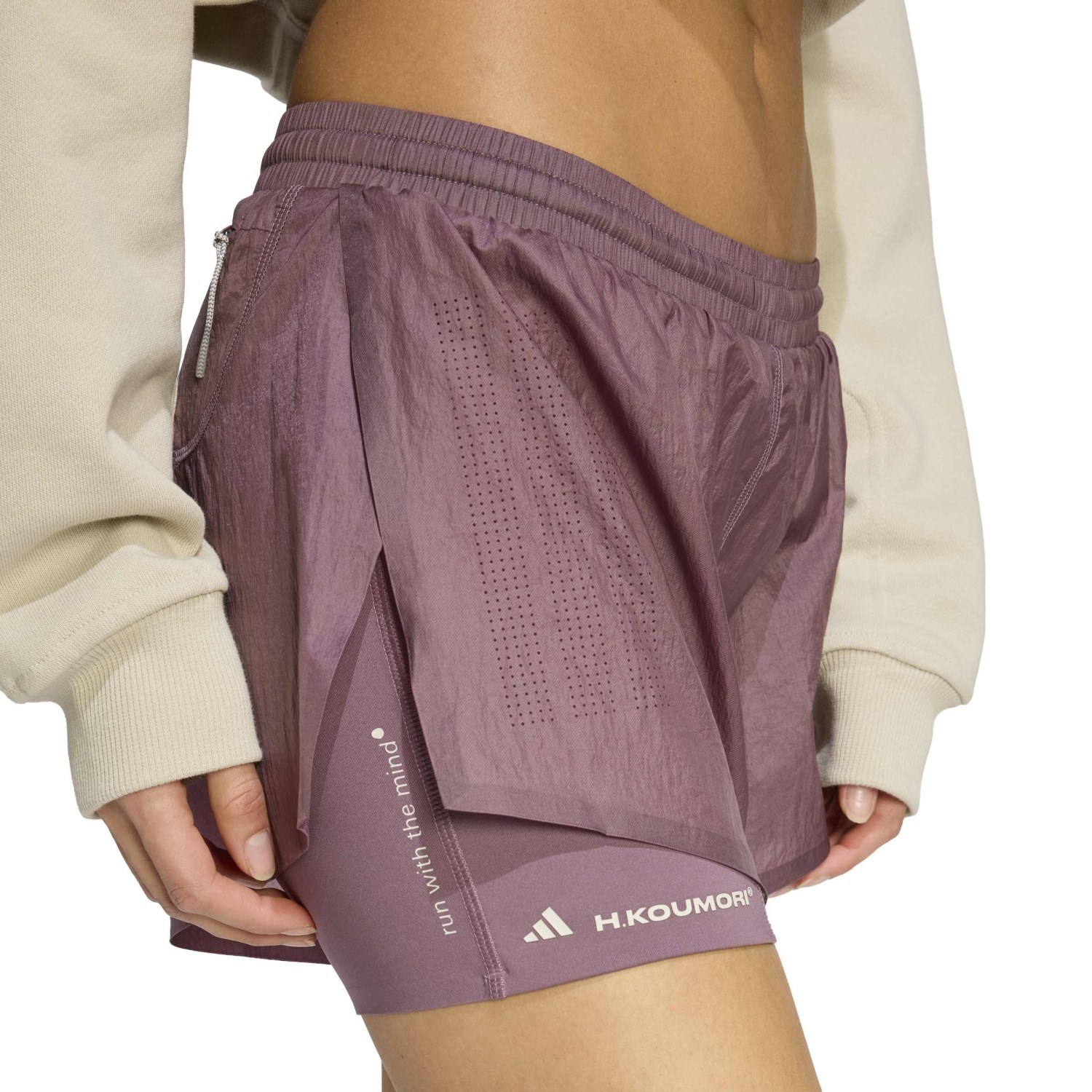 adidas H.Koumori Womens 2 In 1 Running Shorts - Shadow Fig
