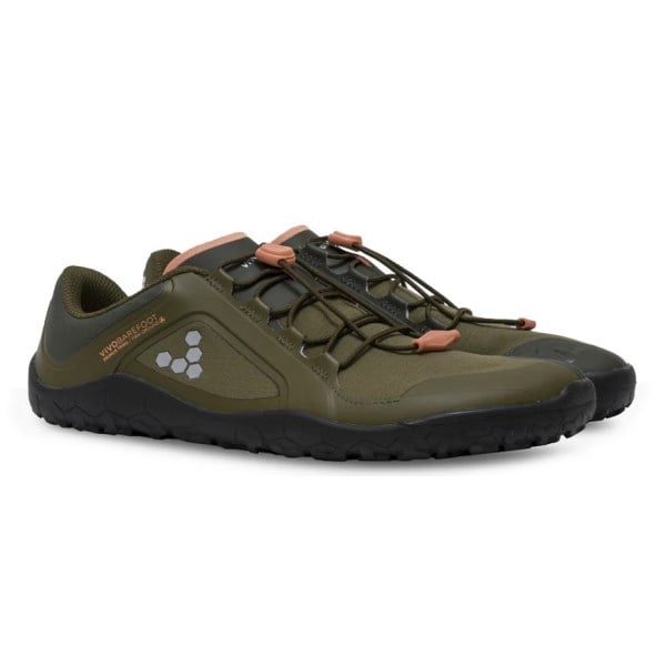 Vivobarefoot Primus Trail III All Weather FG - Mens Trail Running Shoes - Dark Olive