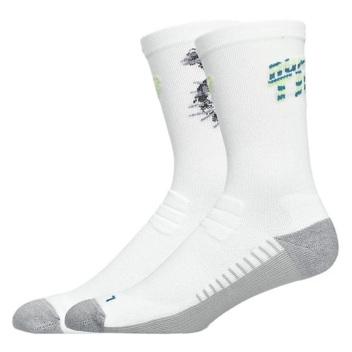 Asics Unisex Performance Run Crew Socks - Brilliant White/Illuminate Yellow - image 2