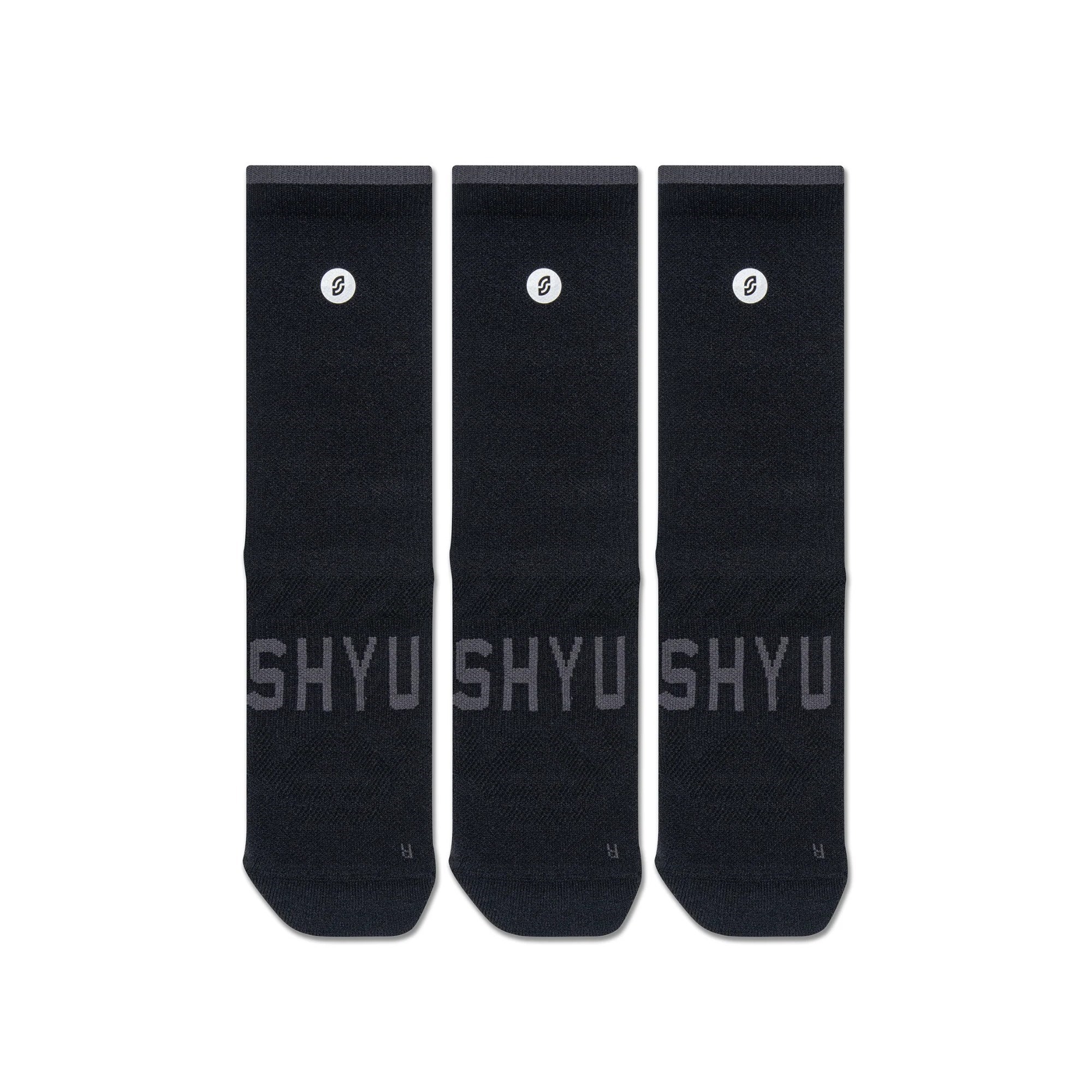 SHYU Crew Training Socks - 3 Pack - Black - image 2