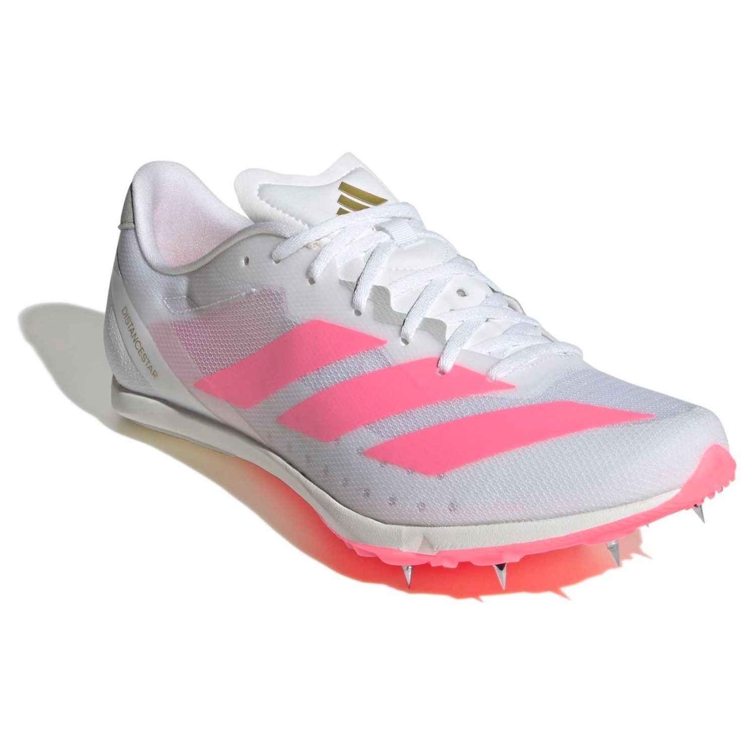 adidas Adizero DistanceStar - Unisex Track and Field Spikes - Cloud White/Solar Turbo/Gold Metallic - image 6