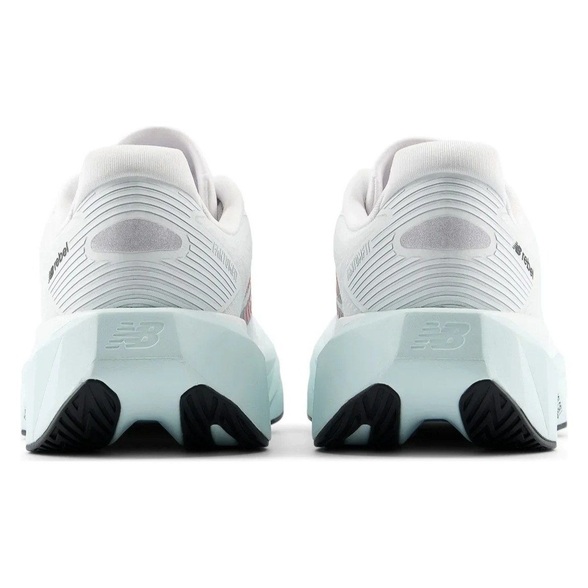 New Balance FuelCell Rebel v5 - Mens Running Shoes - White/Pink Heat/Glint Blue