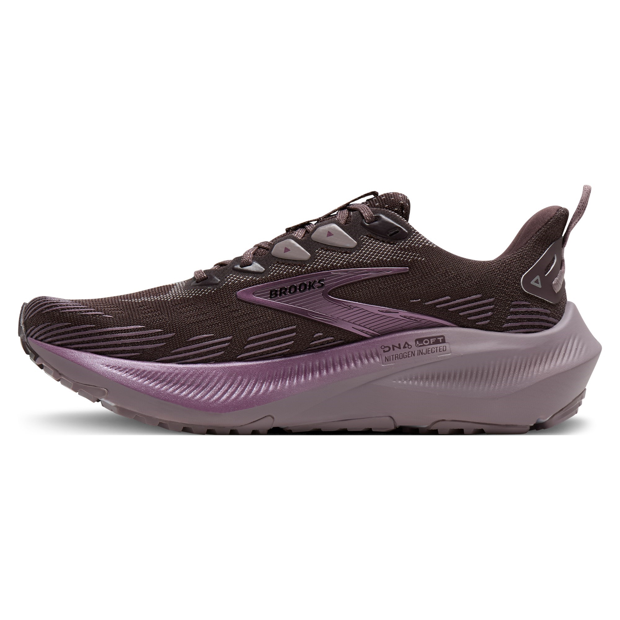 Brooks Ghost Trail - Womens Trail Running Shoes - Raisin/Purple/Metallic - image 3