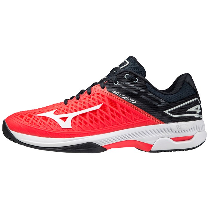 Mizuno Wave Exceed Tour 4 - Mens Tennis Shoes - Ignition Red/White