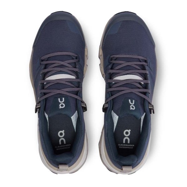 On Cloudwander Waterproof - Womens Trail Running Shoes - Navy/Desert