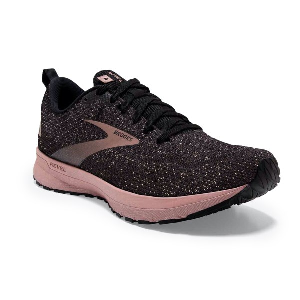 Brooks Revel 4 - Womens Running Shoes - Black/Ebony/Rosegold