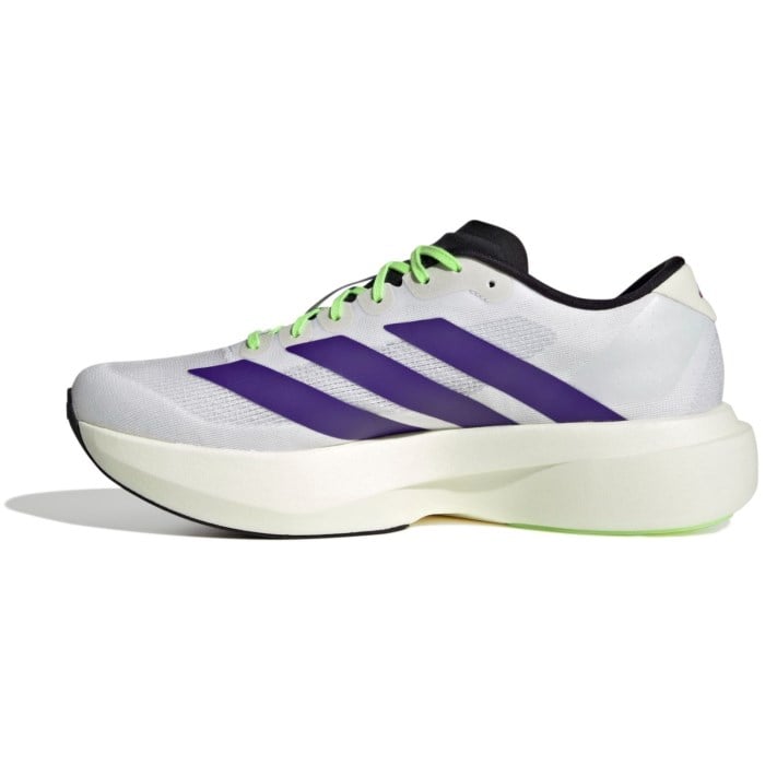adidas Adizero Evo SL - Mens Running Shoes - Cloud White/Collegiate Purple/Lime Burst