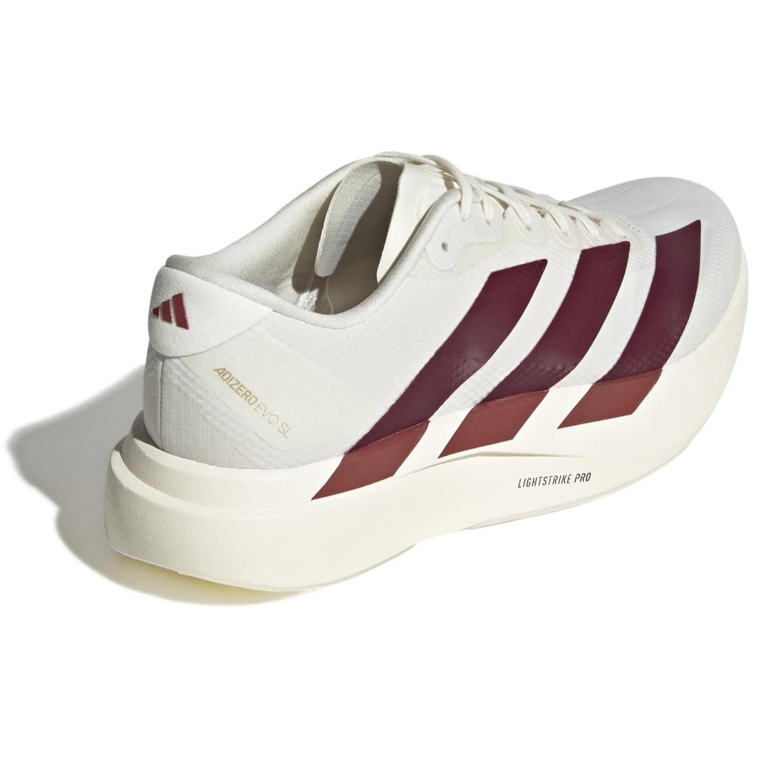adidas Adizero Evo SL Woven - Mens Running Shoes - Off White/Maroon/Mystery Red