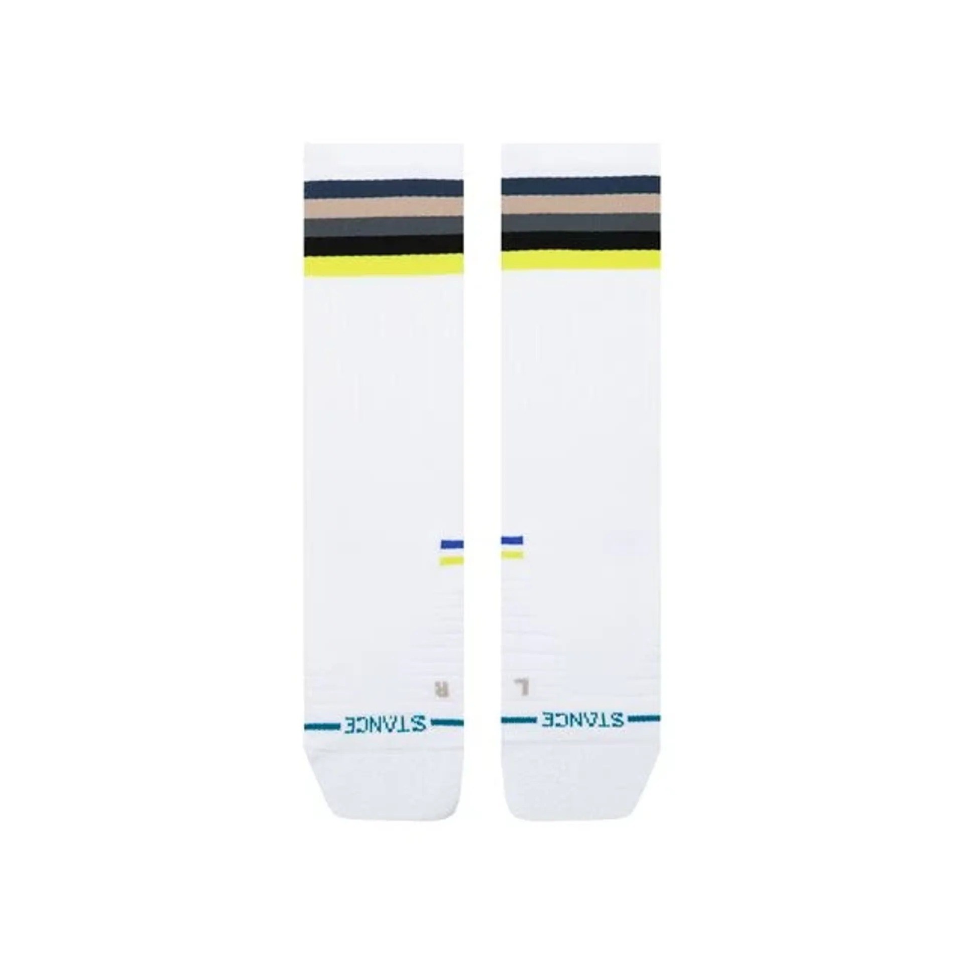 Stance Line Up Mid Ribbed Unisex Crew Socks - White - image 2