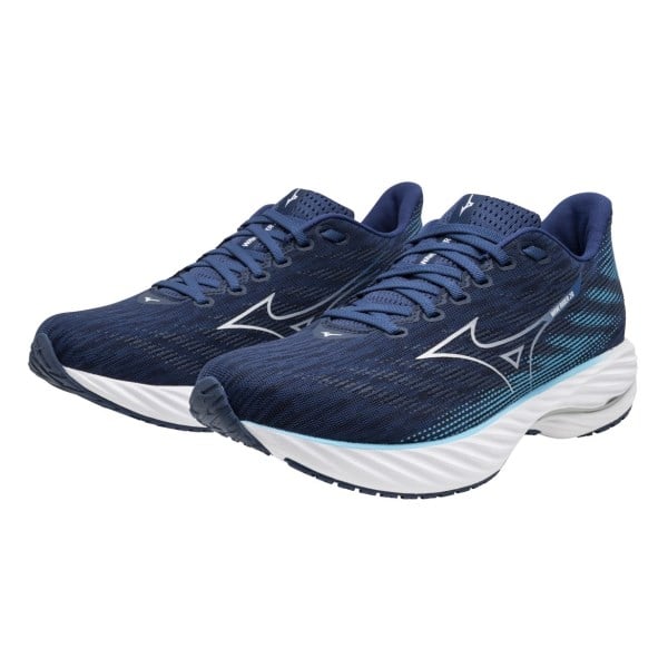 Mizuno Wave Rider 28 - Mens Running Shoes - Estate Blue/White/River Blue