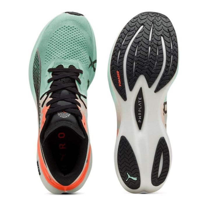 Puma Deviate Nitro 3 Hyrox - Mens Running Shoes - Glowing Red/Mint Melt