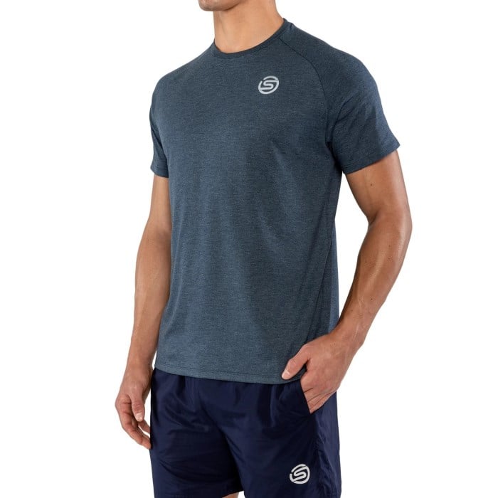Skins Activewear Mens Raglan Sleeves T-Shirt - Midnight Navy