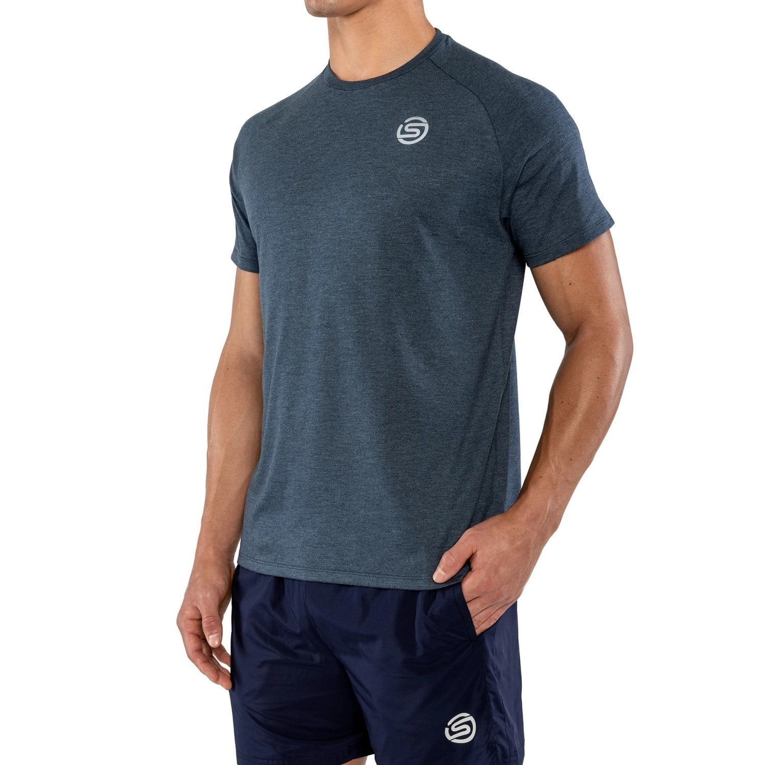 Skins Activewear Mens Raglan Sleeves T-Shirt - Midnight Navy
