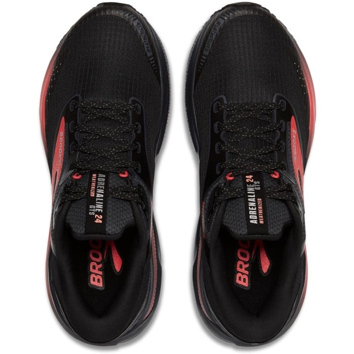 Brooks Adrenaline GTS 24 WTX - Womens Running Shoes - Black/Hot Coral/Ebony