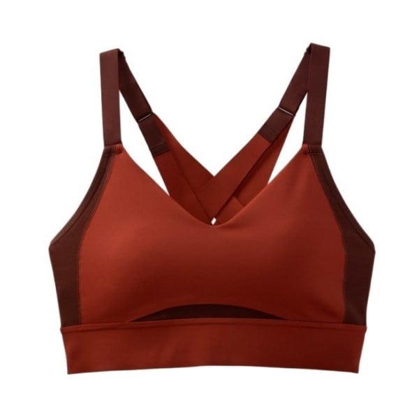 Brooks Drive Interlace Womens Running Bra - Copper/Run Raisin