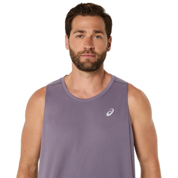 Asics Silver Mens Running Tank Top - Performance Black - Lavender/Grey