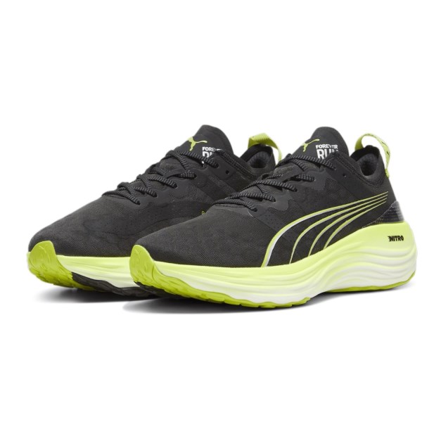 Puma ForeverRun Nitro - Mens Running Shoes - Black/Lime Pow/Mineral Gray