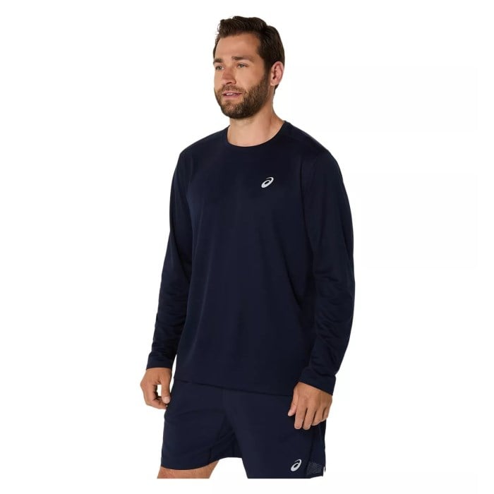 Asics Silver Mens Long Sleeve Top - Midnight