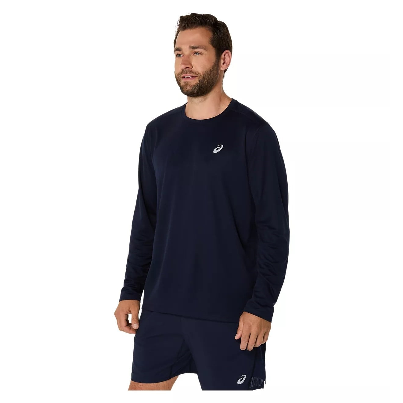 Asics Silver Mens Long Sleeve Top - Midnight