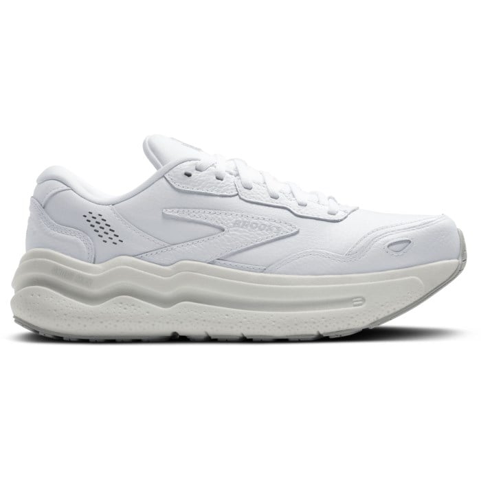 Brooks Ghost Max 2 Leather - Mens Walking Shoes - White/White