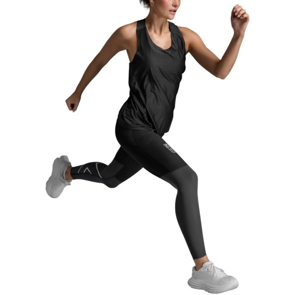 2XU Womens Light Speed React Singlet - Black/Black Reactive